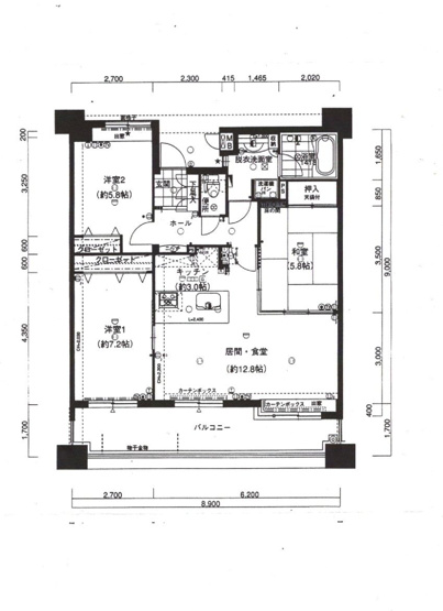 【間取り】 | アメックス博多102プレミアム