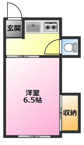柏コーポの間取り|ガスコンロ設置です♪
