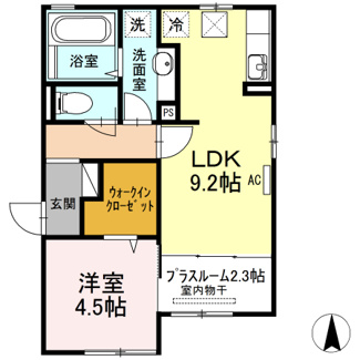 【間取り】 | ラフィネ東深津　Ｂ
