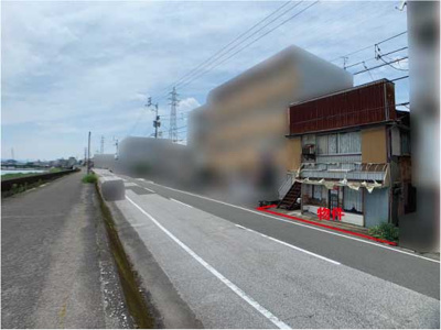【前面道路含む現地写真】 | 高知市薊野西町1丁目  売り土地　57坪 | 前面堤防もあり陽当り良好