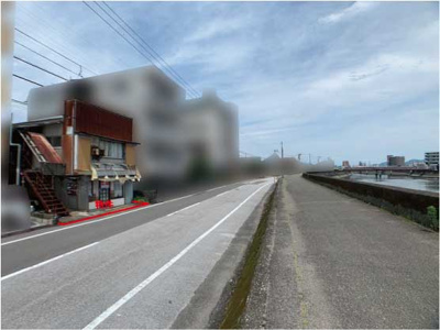 【前面道路含む現地写真】 | 高知市薊野西町1丁目  売り土地　57坪 | リバーサイドで開放感あります