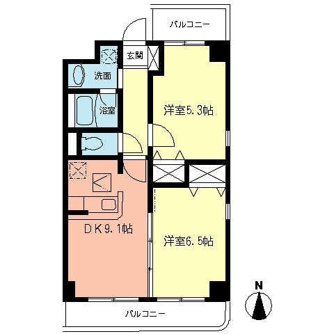 フルーレ向ヶ丘の間取り