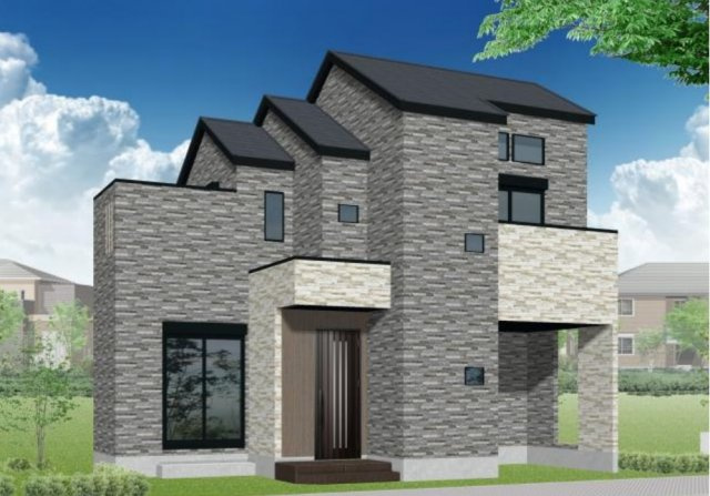 【外観パース】 | 南北両面道路 全室６帖のゆったり３LDK　新築分譲 最終１棟 | 完成予想図