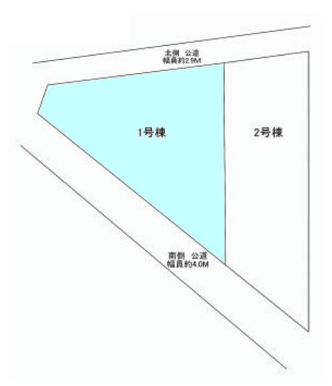 【区画図】 | 南北両面道路 全室６帖のゆったり３LDK　新築分譲 最終１棟 | 区画図　全２棟最終１棟　１号棟　敷地面積：92.50㎡