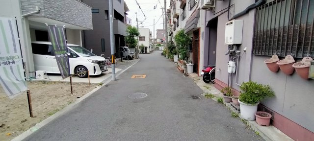 城東区諏訪１丁目売土地の周辺|前道　北　間口：4.86ｍ　幅員：4ｍ