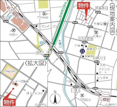 【地図】 | 三郷市早稲田6丁目　2号棟
