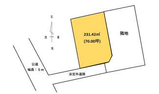 【土地図】 | ～常総市豊岡町売地～231.42㎡(70.00坪)　700万円