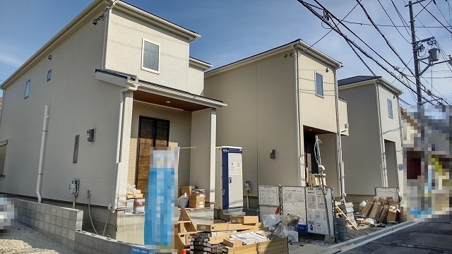 池田市神田４丁目の新築一戸建の外観|1号棟　3棟の東端になります