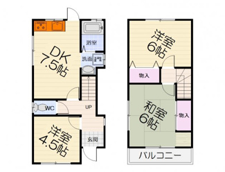 【間取り】 | 浜寺諏訪森町中1丁貸家