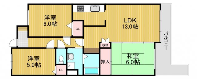 サンパレス21泉北の間取り