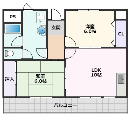 【間取り】 | タウンコート２６