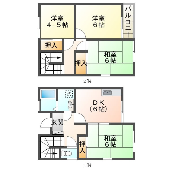 タウンハウス北別府２の間取り