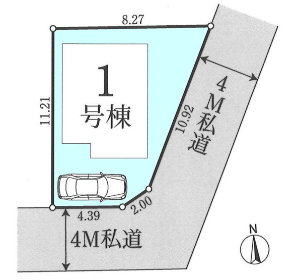 【区画図】 | 東南角地　ワイドバルコニーの明るい新邸 | 区画図　敷地面積：86.97㎡　東南角地
