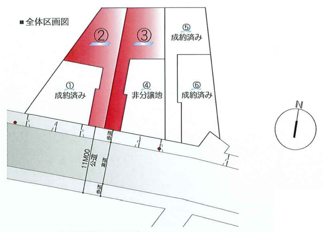 【土地図】 | 全６区画の新規分譲地　フリープラン対応のセミオーダー住宅 | 区画図　２号地・３号地