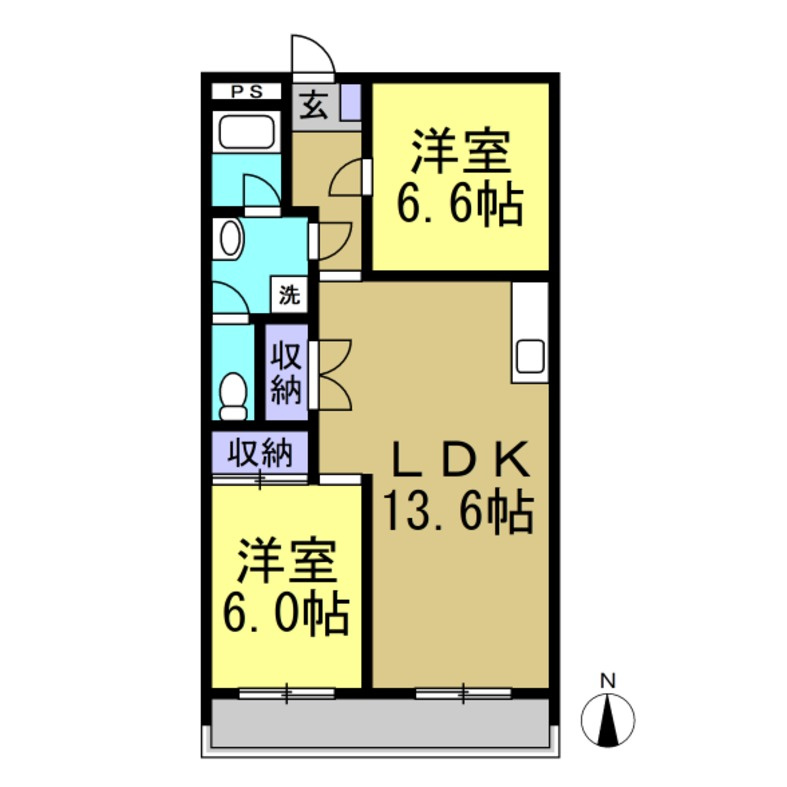 清城コーポラスの間取り