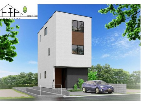 新築一戸建て　岡山市北区大和町の外観パース
