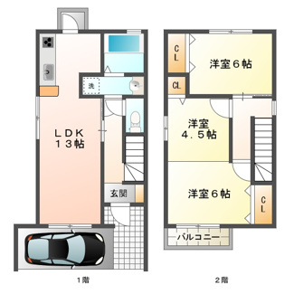 【間取り】 | 霞が丘４丁目戸建