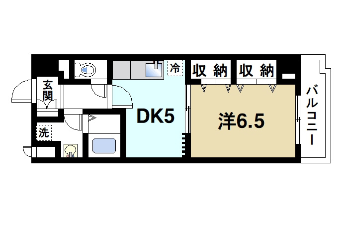サンフークIIIの間取り|ゆったり暮らせる1DKの間取りです。