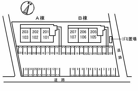 プログレス　B棟の区画図