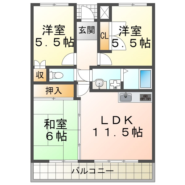 ガーデンハイツ桃山台2番館の間取り