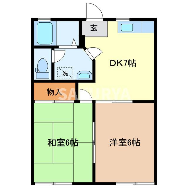 パールハイツ　A棟の間取り