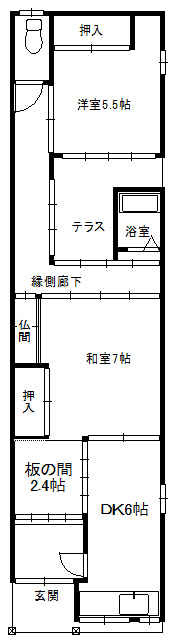天美東　平屋住宅の間取り