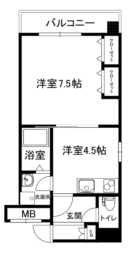 大阪市中央区石町２丁目の賃貸マンションの間取り