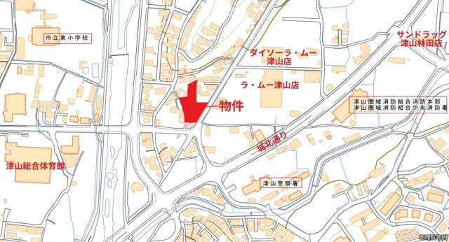 津山市林田　売土地590坪の地図