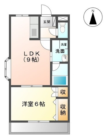 熊本市南区日吉２丁目のアパートの間取り