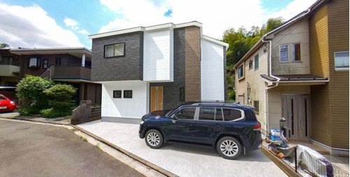 【横浜市保土ケ谷区新井町28-7新築戸建て】★仲介手数料無料★（上菅田笹の丘小学校・新井中学校）の外観パース|車通りが少ない立地です。