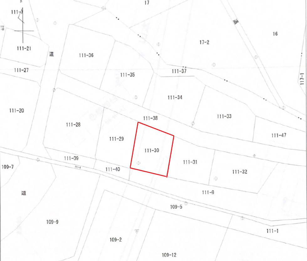 売地　宮古市田老新田の土地図