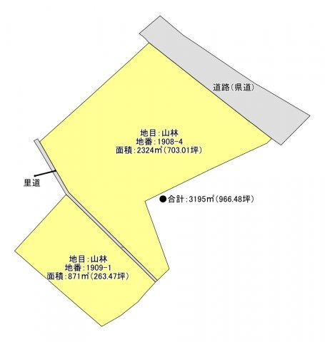 土地）筑後市前津字北長峯の土地図