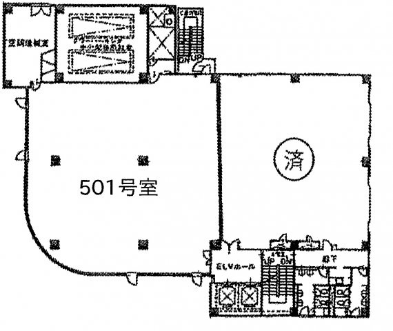 新宿区西新宿８丁目の事務所の間取り