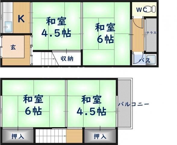 【間取り】 | 若江本町貸家