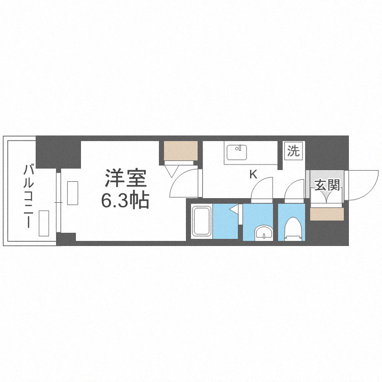 プレサンス谷町九丁目ディセオの間取り