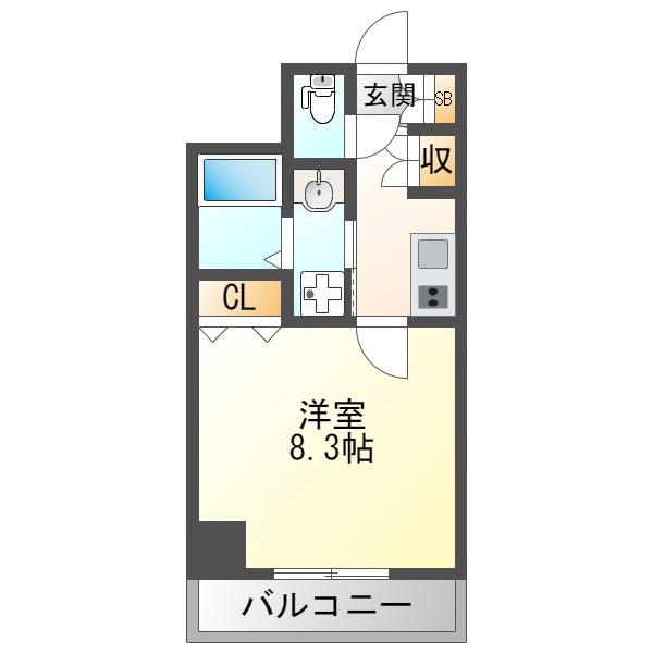 大阪市淀川区野中南２丁目の賃貸マンションの間取り