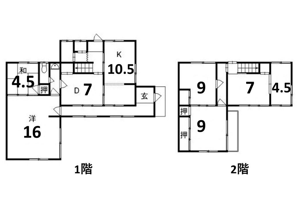 高知市北竹島町　中古住宅の間取り
