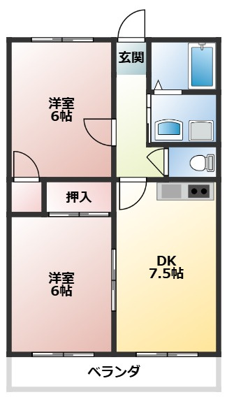 リバーサイド中津川　A棟の間取り