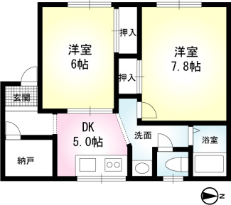 【間取り】 | コーポK-1
