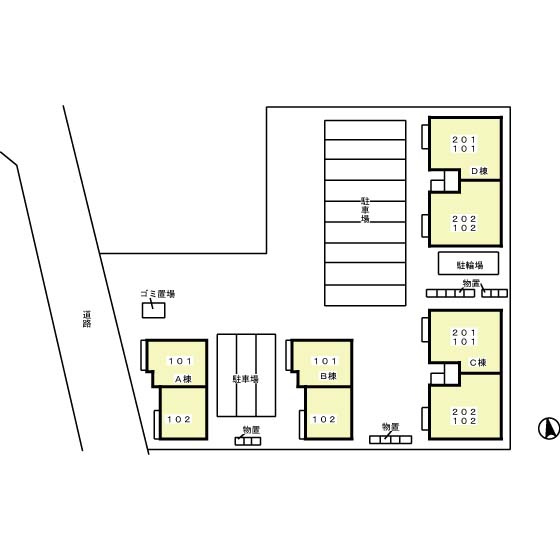 キャトルスクアール本宮の区画図