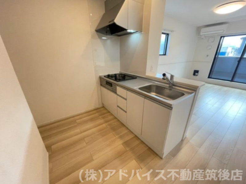 八女市龍ケ原のアパートのキッチン