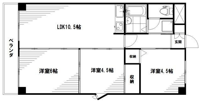 【間取り】 | ヴィ・ラージュ梅園