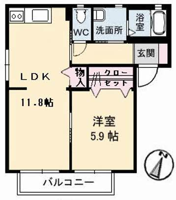 テンダーヴィラA棟の間取り