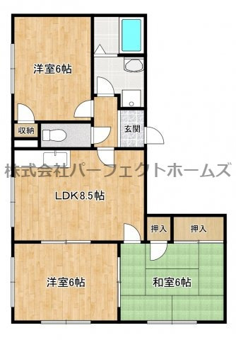 メゾン・プリミエの間取り|最上階角部屋です。