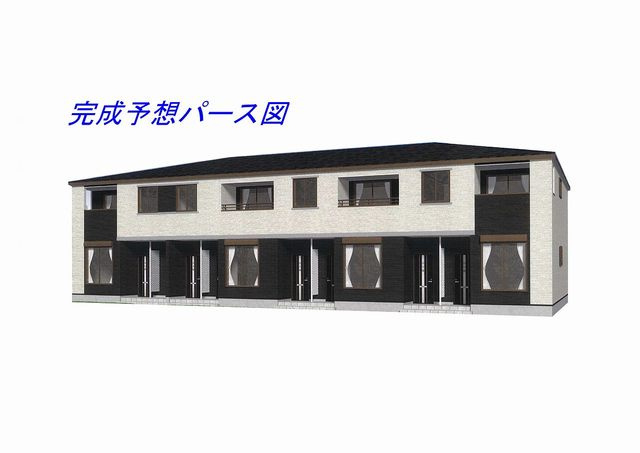 総社市井尻野のアパートの外観|イメージパース