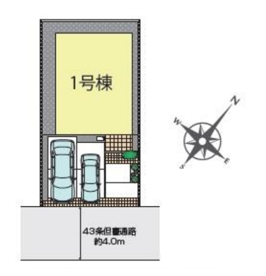 【区画図】 | 南向きの明るい新邸　広々並列２台のカースペース | 区画図　敷地面積：99.50㎡　整形地