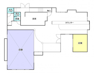 【間取り】 | 関貸店舗 | ※1階店舗一部の賃貸となります。
※図面と現況が異なった場合は、現況を優先といたします。