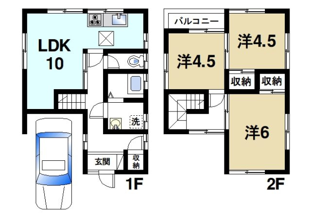 俵口町戸建（721-4）の間取り|ファミリーさんにおすすめの3LDKの間取りです