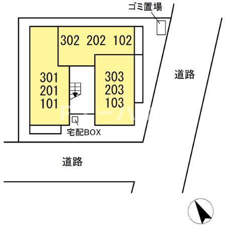 習志野市津田沼５丁目のアパートの区画図
