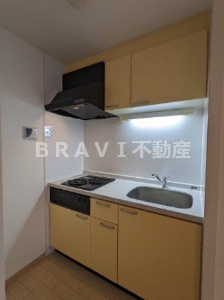 ZERO ONE谷町 BRAVI不動産のキッチン|【ZERO ONE 谷町】コンパクトなキッチンで掃除もラクラク